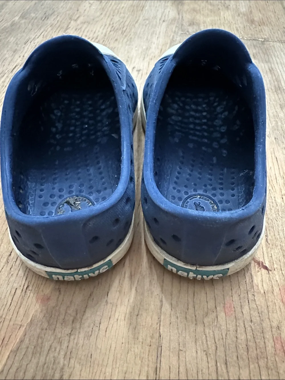 Native Kids Slip-On Water Shoes in Navy and White- C6